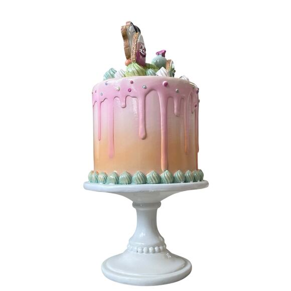 Sweet Treats Halloween Candy Corn Ghost Cake Decor 14in Resin Pastel Decor NEW - Picture 4 of 16